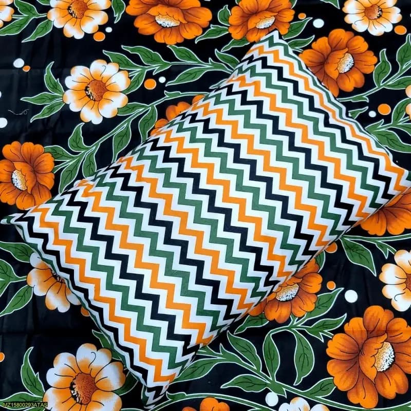 3 Piece Cotton Salonika Printed Double Bed Sheet