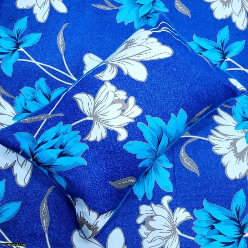 3 Piece Crystal Cotton Printed Double Bed Sheet