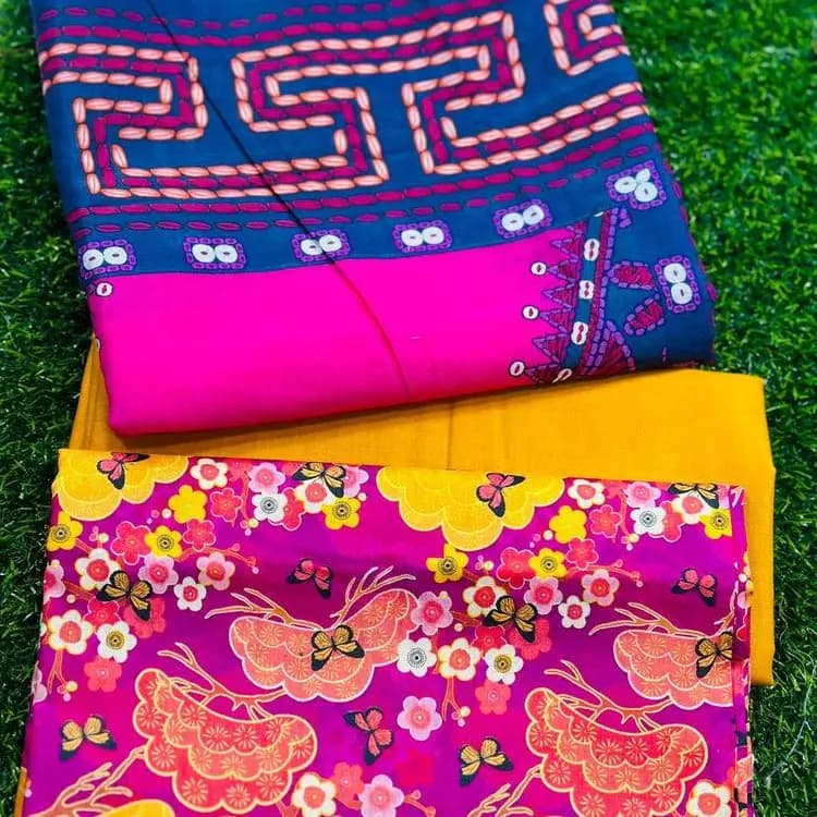 3 Pcs Women's Unstitched Lawn Printed Suit