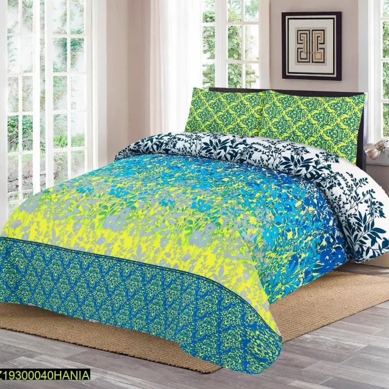 3 Pcs Cotton Double Bedsheet
