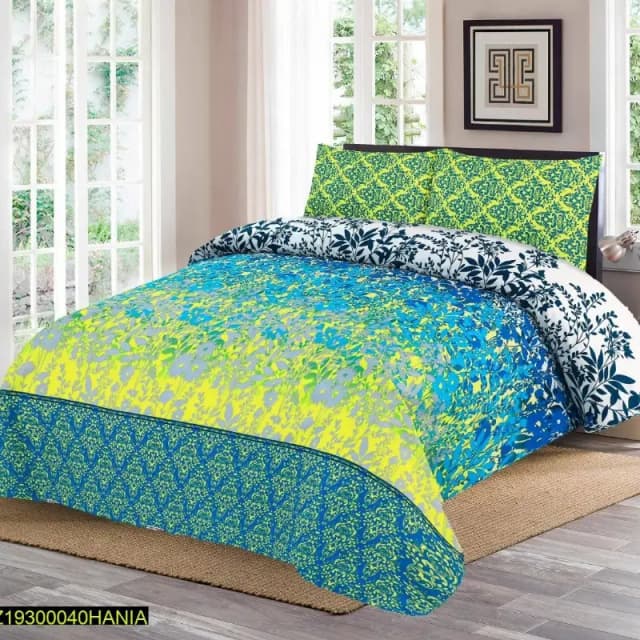 3 Pcs Cotton Double Bedsheet