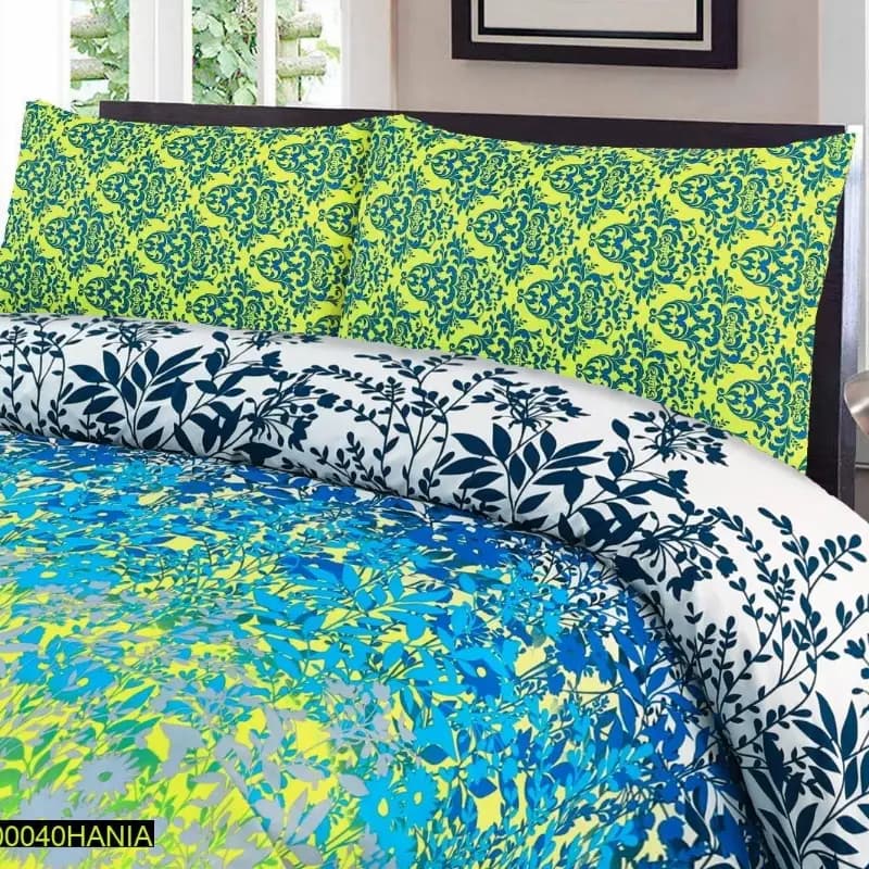 3 Pcs Cotton Double Bedsheet